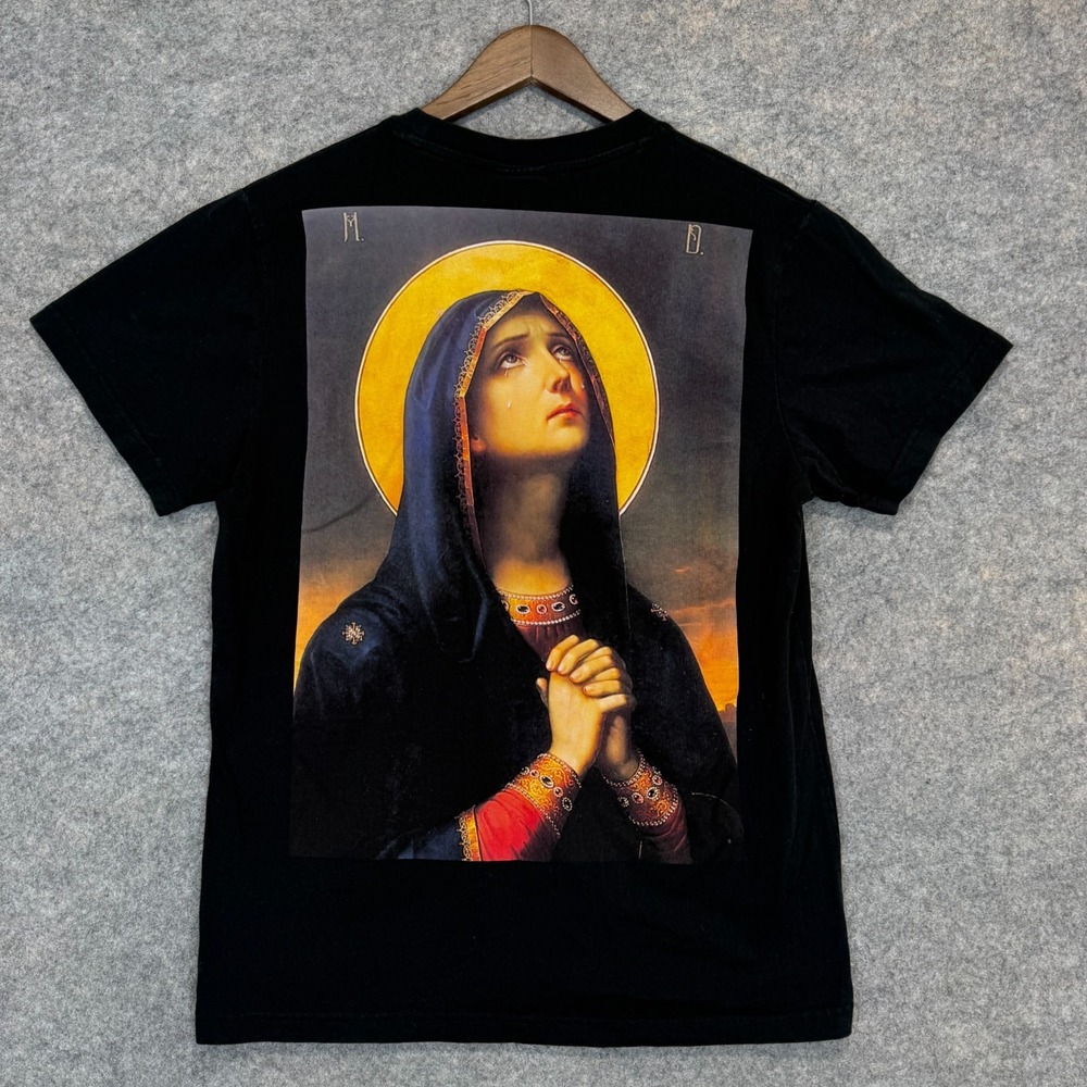 CTHDRL Virgin Mary T Shirt Mens Small Embroidered Graphic Short Sleeve Tee NEW